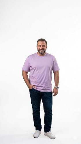 تيشرت بيزك قطن سادة رجالي مقاسات خاصة كبيرة | مريح وعصري أساسي لكل يوم مقاسات 4XL - 5XL - 6XL
